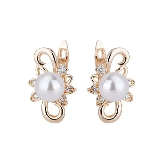 Elegante collezione di orecchini di perle coreane in oro rosa 14k di gioielli di alta qualità da donna molti orecchini di perle