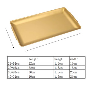 Bandeja Rectangular <span class=keywords><strong>de</strong></span> Acero Inoxidable, Plato <span class=keywords><strong>de</strong></span> Metal Dorado y Plateado para Servir Comida <span class=keywords><strong>de</strong></span> Barbacoa, Restaurante, <span class=keywords><strong>Sushi</strong></span>, Filetes - Product Image 6