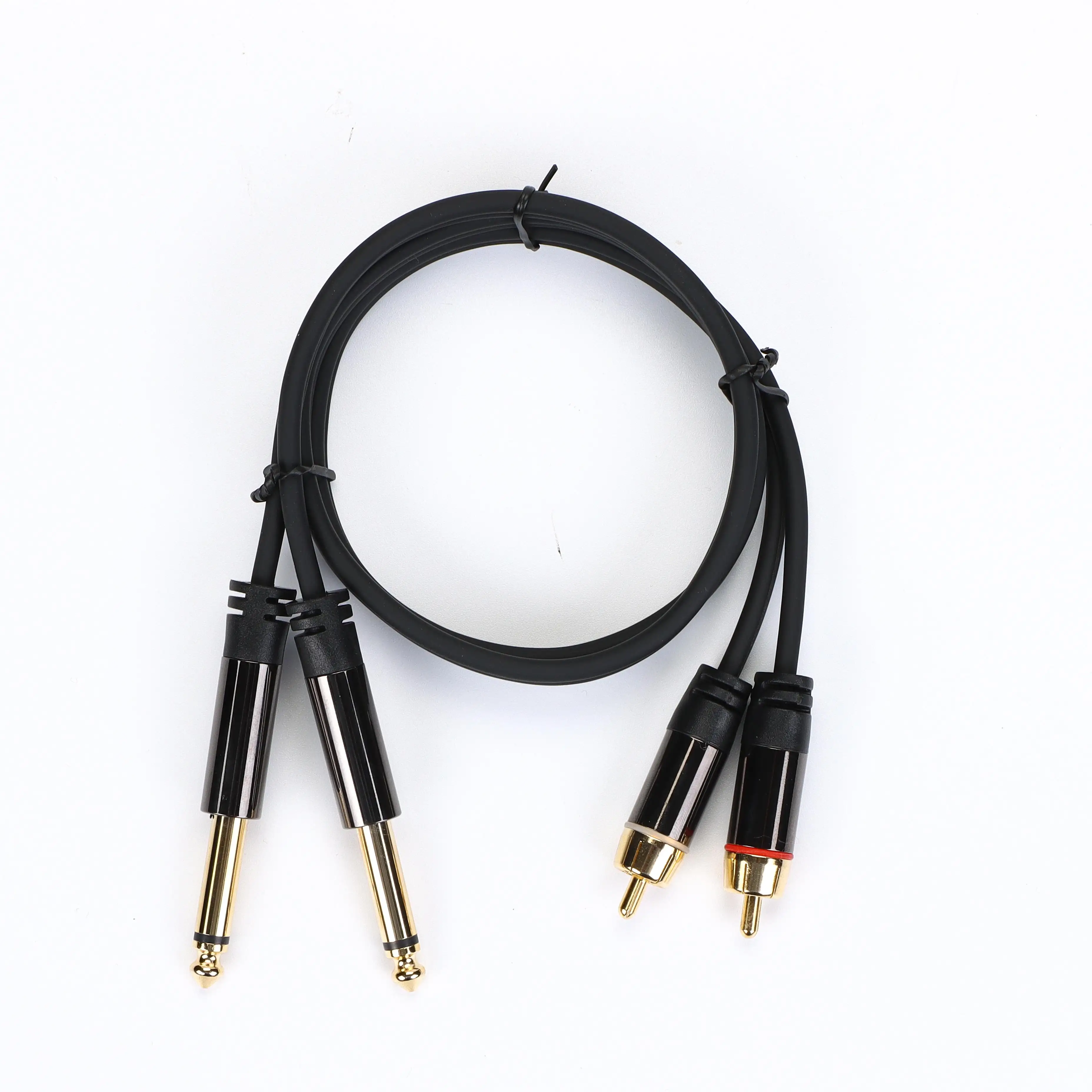 Câble audio OEM 6.35mm Coaxial HiFi Amplificateur Microphone Câble vidéo rca vers Phono