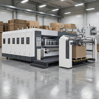 Machine automatique de conversion de cartons ondulés avec impression, rainurage, découpe, pliage et collage, origine Chine, garantie 1 an