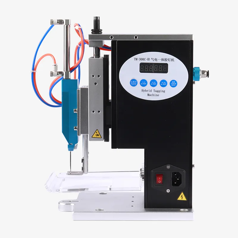 TM-300C-II Elétrica e Pneumática Tagging Machine para Round Apparel Cartons Automatic Textiles Label