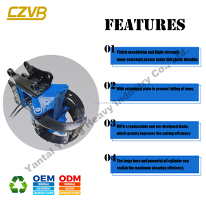 Cizalla para árboles de alta calidad y bajo mantenimiento para excavadoras con válvula de ciclo rápido para trabajos de tala exigentes - Product Image 1