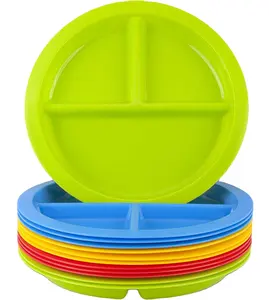 תא מחולק צלחות עבור ילד ילדים מגשי לאכילה עם DividersBright צבע