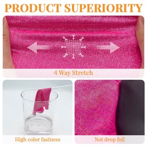 ผ้าเนื้อเมทัลลิกฟอยล์สีนีออนสดใส ยืดได้ 4 ทิศทาง ผลิตจากโพลีเอไมด์ผสมสแปน<span class=keywords><strong>เด็ก</strong></span>ซ์ เหมาะสำหรับชุดชายหาด กระโปรงเต้นรำ และชุดว่ายน้ำ ขายดี - Product Image 2