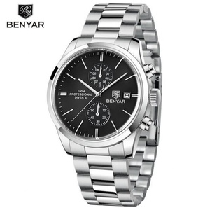 นาฬิกาควอตซ์ BENYAR 5187 รุ่นใหม่สำหรับผู้ชาย กันน้ำ 100 เมตร นาฬิกาโครโนกราฟสายหนังสำหรับผู้ชาย Relojes - Product Image 2