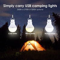 Fournisseur de la chine, prix bon marché, interrupteur de commande Portable Dimmable CCT réglable 3W 5W 7W 9W USB Rechargeable SMD Led ampoule DC 5V