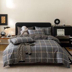 Juego de Ropa de Cama de Algodón 100% con Rayas Geométricas, Estilo Nórdico, Juego de Funda Nórdica para las Cuatro Estaciones, para el Hogar, Dormitorio, Hotel - Product Image 5