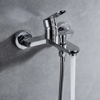 SANIPRO Offre Spéciale robinet mural en laiton chromé salle de bains baignoire douche à main ensemble