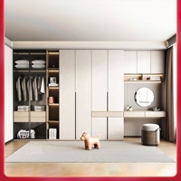 Armoire à vêtements en bois personnalisée avec coiffeuse, meubles de chambre à coucher adaptés à l'hôtel ou à la maison