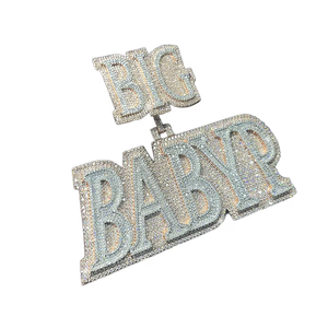Custom Name Pendant 925 <b>Silver</b> Moissanite Sparkling Iced Diamond-Look Letter <b>Necklace</b> Trendy Hip Hop Unisex Classic Gift Jewelry - Product Image 1