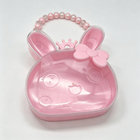 Boîte à sac à main en plastique DIY mignonne et écologique pour filles, cosmétiques, perles, bijoux, boucles d'oreilles, bagues, accessoires pour enfants, emballage imprimé UV