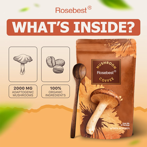 مسحوق قهوة عضوي من مزيج فطر عرف الأسد وشيتاكي وكورديسيبس وذيل الديك الرومي وجانوديرما لوسيدوم من روز بيست، تصنيع حسب الطلب بعلامة تجارية خاصة - Product Image 3