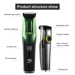 IPX6 Automatic Vacuum Hair <b>Trimmer</b> Mens <b>Beard</b> Shaver Razor Groin Body Grooming Professional <b>Cordless</b> Hair Household English - Product Image 6