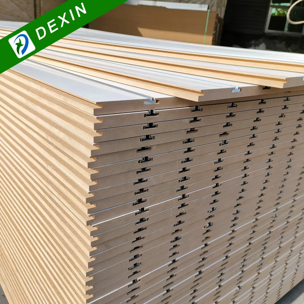 Diskon besar-besaran 2023 MDF papan beralur 15mm 16mm 18mm rak Slatwall untuk toko ritel