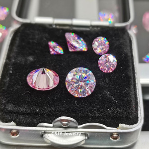 ピンク 1.04カラット ラウンドブリリアント VVS SI認定 カットウェイト バイヤー向け モアサナイト - Product Image 4