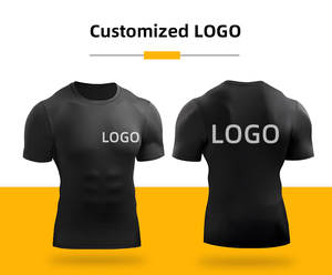 Design Men Compression Fitness Sports Gym Seamless Shirt Quick Dry Soft Slim Absorb Breathable Custom Gym T-shirt - Product Image 3