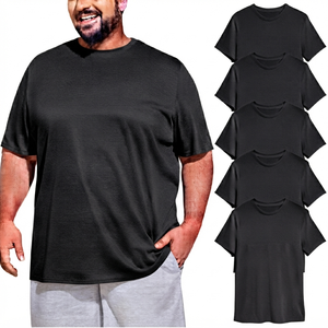 T-shirt pour homme en coton 100% à manches courtes, col rond, imprimé, décontracté, coupe ample, blanc, tricoté, séchage rapide, couleur unie, 320g - Product Image 6