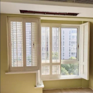 Anyhoo Design moderne persiennes réglables en bois <span class=keywords><strong>Volets</strong></span> de fenêtre en bois Paulownia durable tilleul pour la décoration de la maison - Product Image 3