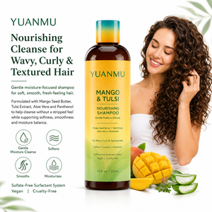 Shampooing Nourrissant et Hydratant Anti-Frisottis à la Mangue et au Tulsi, Lissant, Renforce, Hydrate, Nettoie Doucement les <span class=keywords><strong>Cheveux</strong></span> Bouclés/<span class=keywords><strong>Ondulés</strong></span>, Soin du Cuir Chevelu - Product Image 2