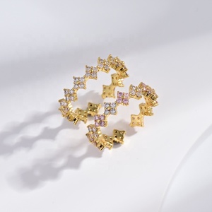 OEM plata 925 Sterling <b>Silver</b> adjustable fashion <b>ring</b> wedding <b>stack</b> marquise stone emerald gold plated zircon <b>rings</b> for woman - Product Image 1