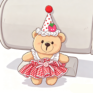 Vestido <span class=keywords><strong>de</strong></span> Felpa con Diseño Personalizado, Estilo Fiesta, Vestido a Cuadros con Estampado <span class=keywords><strong>de</strong></span> Fresas, Serie <span class=keywords><strong>de</strong></span> Vestidos para Muñecas <span class=keywords><strong>de</strong></span> Peluche - Product Image 3