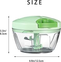 Draagbare Mini 500Ml Handmatige Voedselverwerker Handtrekkoord Groente Chopper Voor Knoflook Ui Gember Vruchten Noten Kruiden Etc.