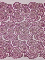 Tissu en maille orné de perles, de sequins et de fleurs pour robe de soirée 2026 – Traitement personnalisé