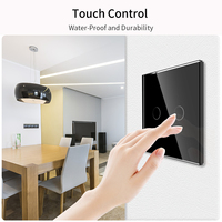Bingoelec Interrupteur mural multi-gang tactile en verre carré sans cadre de luxe