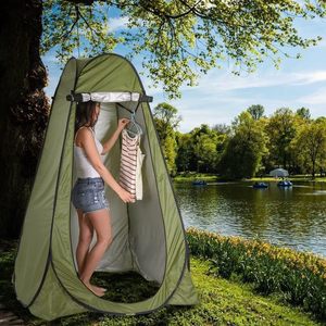 Outdoor Shower <b>Tent</b> 1.2x1.2x1.9m Waterproof Foldable Portable Camping Toilet Changing Room With Seat And Trash Bag - Product Image 3