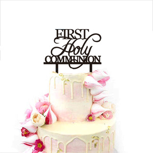 Herramientas para pastel de <span class=keywords><strong>primera</strong></span> <span class=keywords><strong>comunión</strong></span>, adorno acrílico personalizado para pastel para decoración superior de pastel - Product Image 3