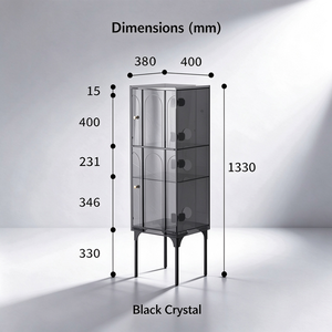 Smoky Grey Acrylic Freestanding Bathroom Side Cabinet Tall Arched <strong>Door</strong> Storage Cabinet for Towels Cosmetics Home Hotel Bathroom - Product Image 3