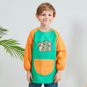 Tablier de protection imperméable à manches longues pour enfants, <span class=keywords><strong>en</strong></span> polyester, pour la <span class=keywords><strong>peinture</strong></span>, la maternelle, la salle à manger - Product Image 4
