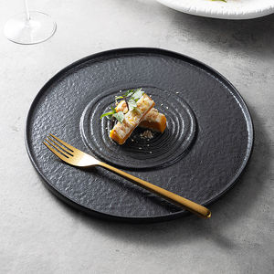 Jiujiuju Délicat Dim Sum Assiettes En Céramique Ondulation Rond Plat Plateau Pour La Restauration 11 Pouces Événements <span class=keywords><strong>Dessert</strong></span> <span class=keywords><strong>Service</strong></span> De Vaisselle - Product Image 1