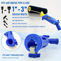 Prolongateur de pinceau multi-angles avec tête rotative et raclette, support de perche télescopique pour la peinture des murs, des plafonds et des coins