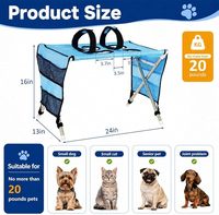 Table de toilettage pliable portable pour chats et petits chiens, maille respirante avec poche pour outils, hamac pour chat pour le bain et les soins quotidiens