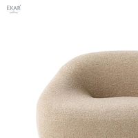 Fauteuil d'appoint en tissu incurvé biologique moderne EKAR, siège de salon sculptural de luxe pour la maison, le bureau et le salon
