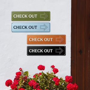 Letrero Metálico Plano 2D con 4 Colores y Flecha Direccional, Placa Guía para Recepción de Hotel o <span class=keywords><strong>Motel</strong></span> con Patrón de Flecha Derecha para Vestíbulo o Pasillo - Product Image 5