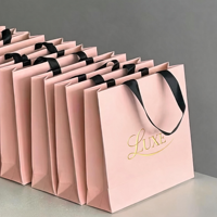 Tas Tote Kustom Ramah Lingkungan Mewah 230gsm dari Karton Putih untuk Kemasan Parfum dan Sepatu