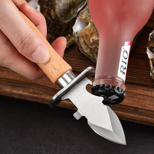 Coltello ostrica in acciaio inossidabile con manico in legno <span class=keywords><strong>per</strong></span> frutti di mare <span class=keywords><strong>per</strong></span> apertura e mangiare <span class=keywords><strong>Set</strong></span> di utensili da cucina con apribottiglie - Product Image 3