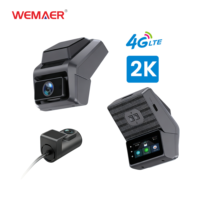 Caméra embarquée 4G LTE Wifi GPS 3 pouces, enregistreur de conduite, boîte noire de voiture, dashcam 4G 2K, double objectif avant et arrière, diffusion en direct sur téléphone