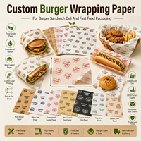 Feuilles de papier sulfurisé pour hamburgers, résistantes à l'huile, découpées sur mesure pour les restaurants de restauration rapide, les cafés et les distributeurs de produits alimentaires