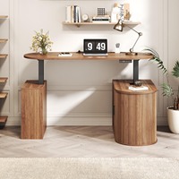 Nouveau design 2026 – Bureau informatique ergonomique électrique réglable en hauteur, en forme de L, en bois, avec grand espace de rangement