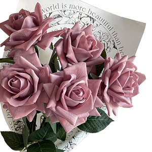 New Hot Cổ Điển Duy Nhất Màu Trắng Màu Hồng Màu Tím Ướt Bất Cảm Ứng Cao Su Hoa Lụa Tăng 54Cm Cho Valentine Của Ngày Trang Trí Nội Thất - Product Image 6