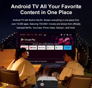 โปรเจคเตอร์ EU 4K Ultra HD สำหรับกลางวัน ความสว่าง 18500 ลูเมนส์ โปรเจคเตอร์ภาพยนตร์อัจฉริยะ รองรับ NFC Screencast HDR WiFi6 ระบบ Google สำหรับใช้งานกลางแจ้งและในบ้าน - Product Image 2