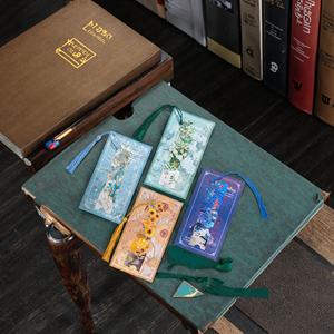 Nouveau marque-page en métal ajouré avec pompon, motif peinture Van Gogh, pince à livre pour cadeau promotionnel d'entreprise - Product Image 3