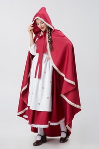 Disfraz <span class=keywords><strong>de</strong></span> <span class=keywords><strong>Caperucita</strong></span> <span class=keywords><strong>Roja</strong></span> para Halloween, Estilo Gótico, Conjunto <span class=keywords><strong>de</strong></span> Disfraz para Cosplay, <span class=keywords><strong>Capa</strong></span>, Top y Vestido Largo - Product Image 2