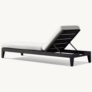 Chaise longue d'extérieur en aluminium, chaise longue moderne rembourrée pour la plage, la piscine, la terrasse, l'hôtel, la station balnéaire, le jardin - Product Image 3