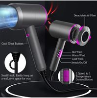 Sèche-cheveux ionique professionnel à haute vitesse 2000W Séchage rapide Faible bruit avec buse concentratrice Diffuseur pour salon de coiffure à domicile