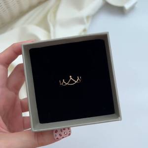 Bague Couronne en Argent 925 Plaqué Or 18K, Style Petite Princesse, Luxe Léger, Niche Exquise, Bague à Ouverture Creuse - Product Image 3