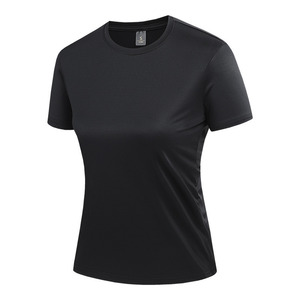 T-shirt à séchage rapide en nylon, couleur unie, manches courtes, pour les loisirs, les uniformes de travail, logo personnalisé imprimé, texte - Product Image 5